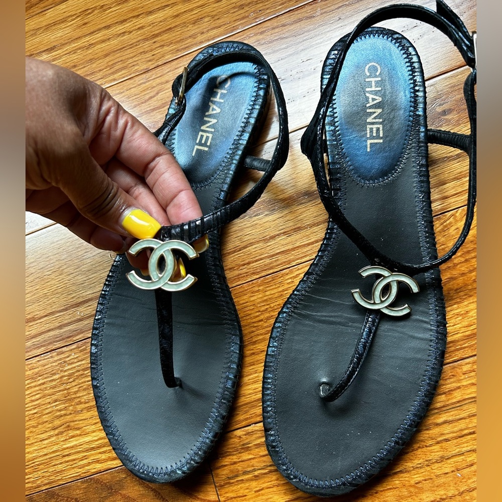 ❌❌SOLD❌❌ CHANEL T-Strap Sandal with CC Logo 2016